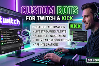 build custom chatbot and livestreaming bot for your kick or twitch