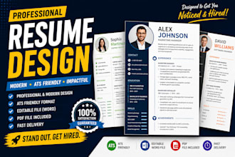 make a professional resume design and cv design