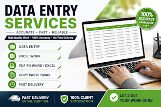 do data entry copy paste excel and PDF conversion work