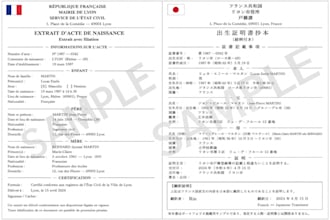 translate french official documents and certificates into japanese