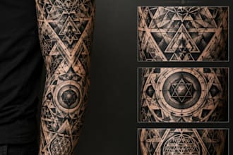design geometric blackwork tattoos