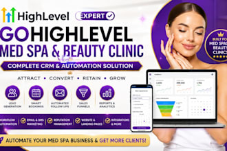 design a med spa, plastic surgery or aesthetics clinic website with gohighlevel