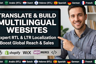 translate and build multilingual website, rtl arabic dutch hebrew localization