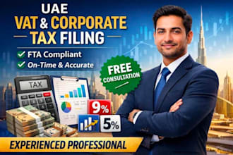 do uae vat and corporate tax registration, return filling with low price
