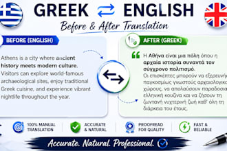translate english to greek and greek to english professionally
