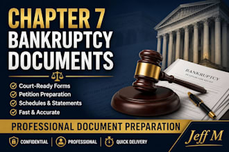 prepare court ready chapter 7 bankruptcy filing documents