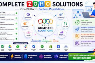 setup zoho CRM, zoho desk, zoho flow and zoho tools to automate your business