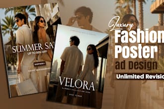 design luxury fashion posters and clothing brand ads