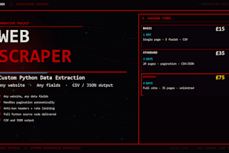 build a custom python web scrapper for any website