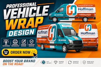 create  eye catching vehicle wrap, van, truck, cars, pickups, trailers, etc