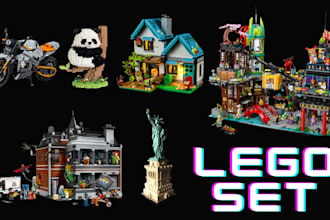 do custom 3d lego set lego model design 3d lego technic lego car and animal