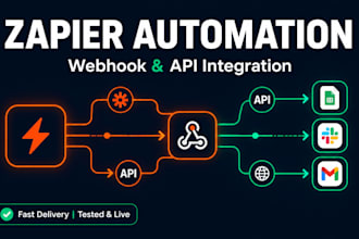 build zapier automation workflows, webhook integration to