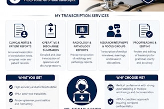 write medical transcripts as a certified physician