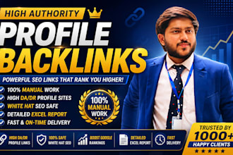 build high da DR profile backlinks manually white hat SEO