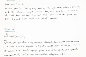 handwrite letters in print or cursive style
