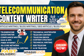 write b2b telecom, 5g, iot technical content, case studies, business leads