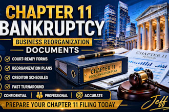 prepare chapter 11 bankruptcy petition and reorganization documents