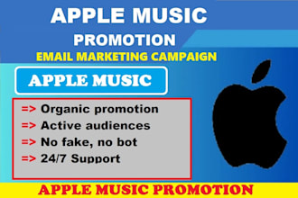 do create email marketing campaign for organic apple music promotion