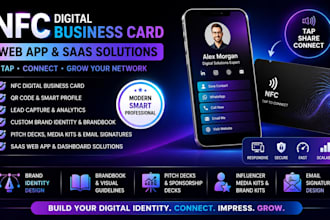 build nfc digital business card web app saas brand identity brandbook pitchdecks