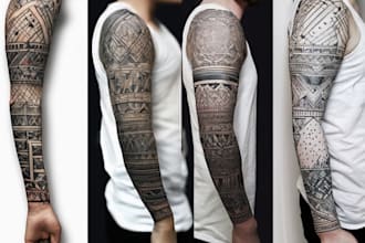 make custom minimal and geometric tattoo design