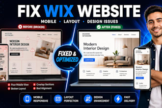 fix wix website, wix mobile responsiveness, broken layout and design issues fast