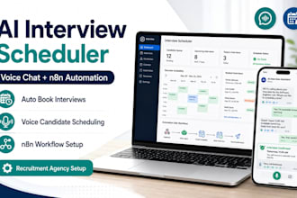 create ai scheduler to auto book candidate interviews via voice chat n8n