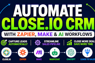automate close io CRM with zapier, make and ai workflows