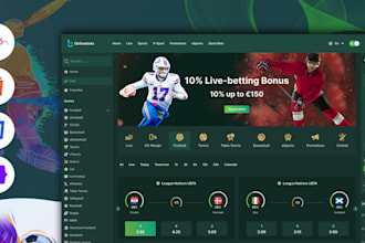 build sportbook website, bet website, casi game website with modern UI and panel