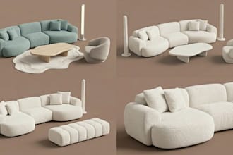 full perm low li second life imvu mesh furniture 3d low poly game asset blender