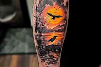 be your watercolor tattoo artist and designer
