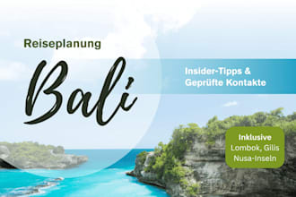 create a custom bali travel plan in german
