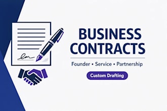 draft business contracts, founder agreements, and service agreements US attorney