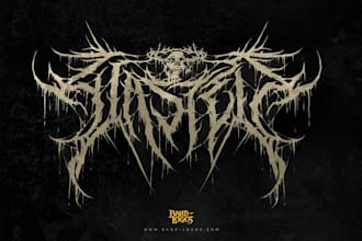 design a chaotic black metal logo for your band