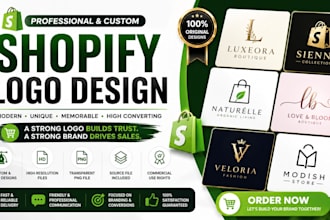 create a professional shopify logo design for your ecommerce store