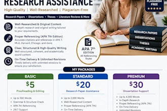 provide academic editing and research support