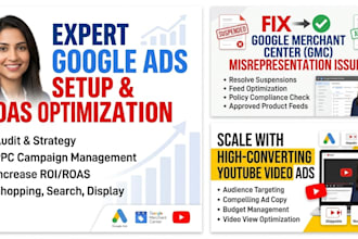 set up and optimize profitable google ads PPC for roas