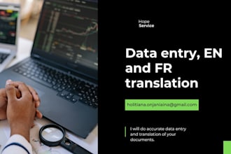 do accurate data entry and french english translation