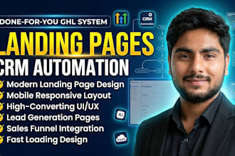 create gohighlevel funnels, landing pages and CRM automation