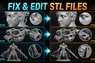 repair stl file, fix mesh errors, split stl file and optimize stl for printing