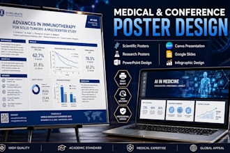 design medical, scientific research and conference poster presentations