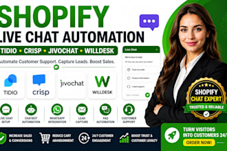 create shopify live chat automation with tidio crisp jivo willdesk apps