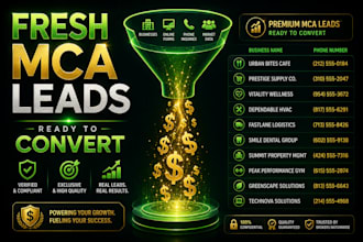 generate verified mca, business loan leads, b2b prospects to convert and funding