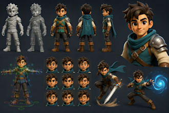 create game ready 3d character modelling, rigging and animation in blender