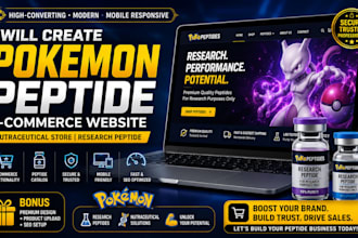 create pokemon peptide ecommerce website nutraceutical store research peptide