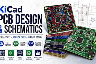design pcb layout and schematic in kicad with gerber files