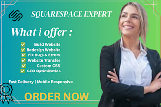 build, redesign, fix, customize or transfer website to squarespace, bug fixes