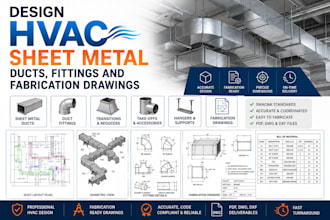 design hvac sheet metal ducts, fittings and fabrication drawings