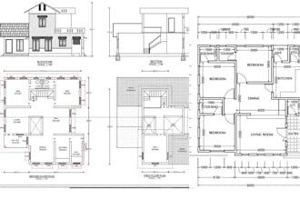 create 2d floor plan, site plans and architectural blueprints in autocad
