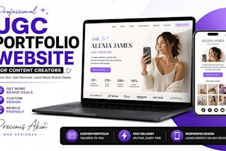 create a professional ugc creator portfolio website landing page