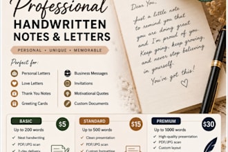 write professional handwritten notes, letters, and personalized messages